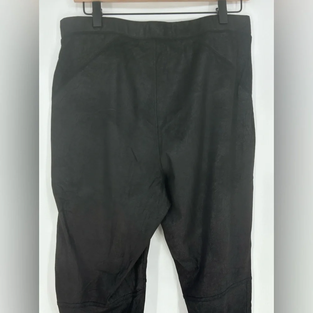 Free People Faux Suede Pants Leggings Vegan Leather ‎ OB1015172- Large